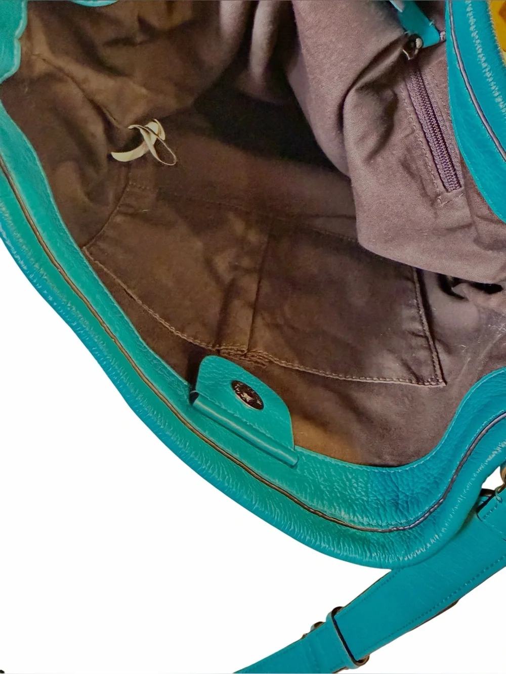 Marc Jacobs Teal Turquoise Leather Hobo/Shoulder Bag Large 14x14 NWOT